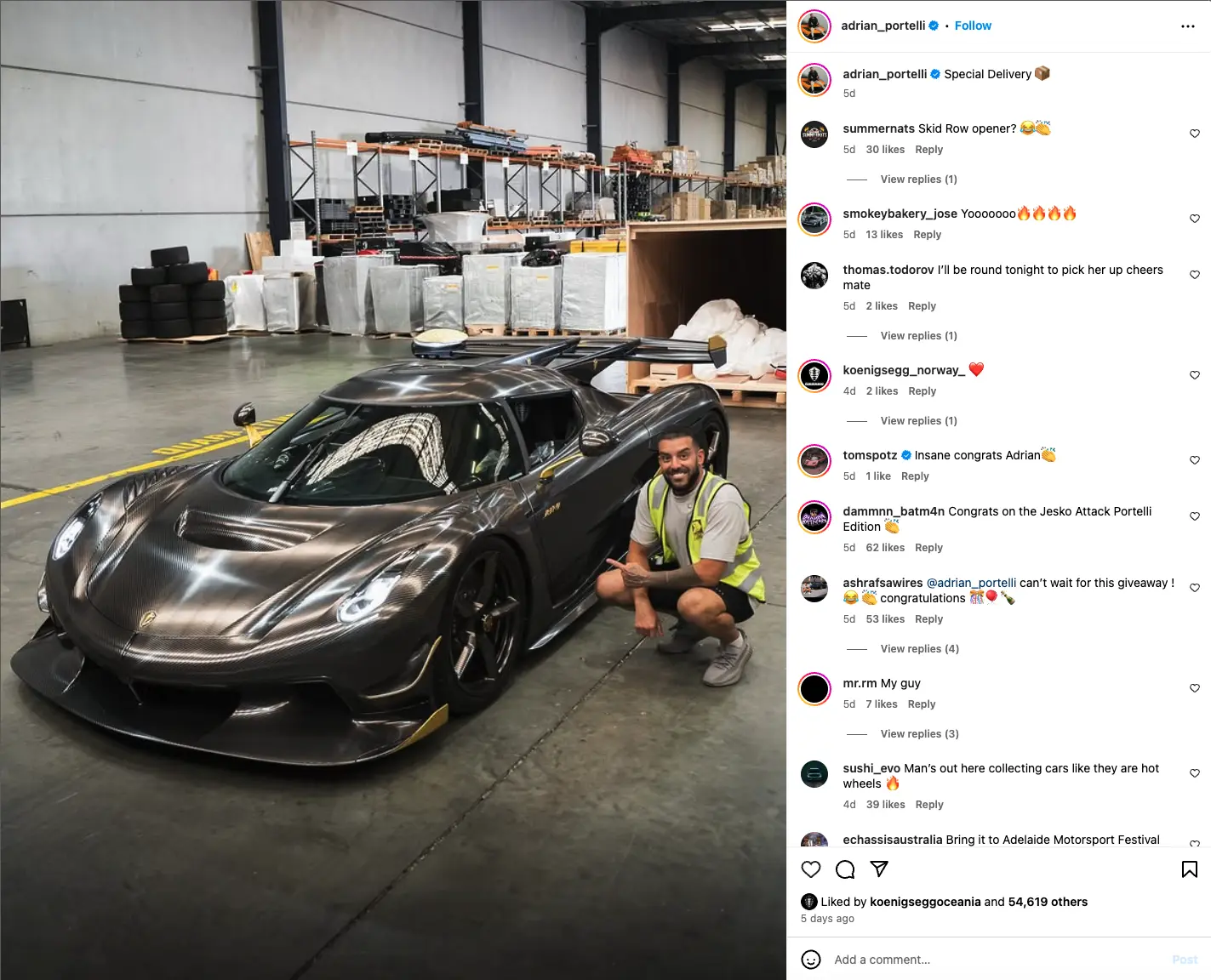 Adrian Portelli's New $6.5M Koenigsegg